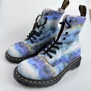 NIB Dr Martens 1460 Pascal Blue Tie Dye Printed Suede Leather Boots